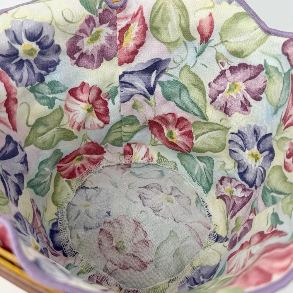 Longaberger 2000 May Series Morning Glory Basket Set Liner Protector USA